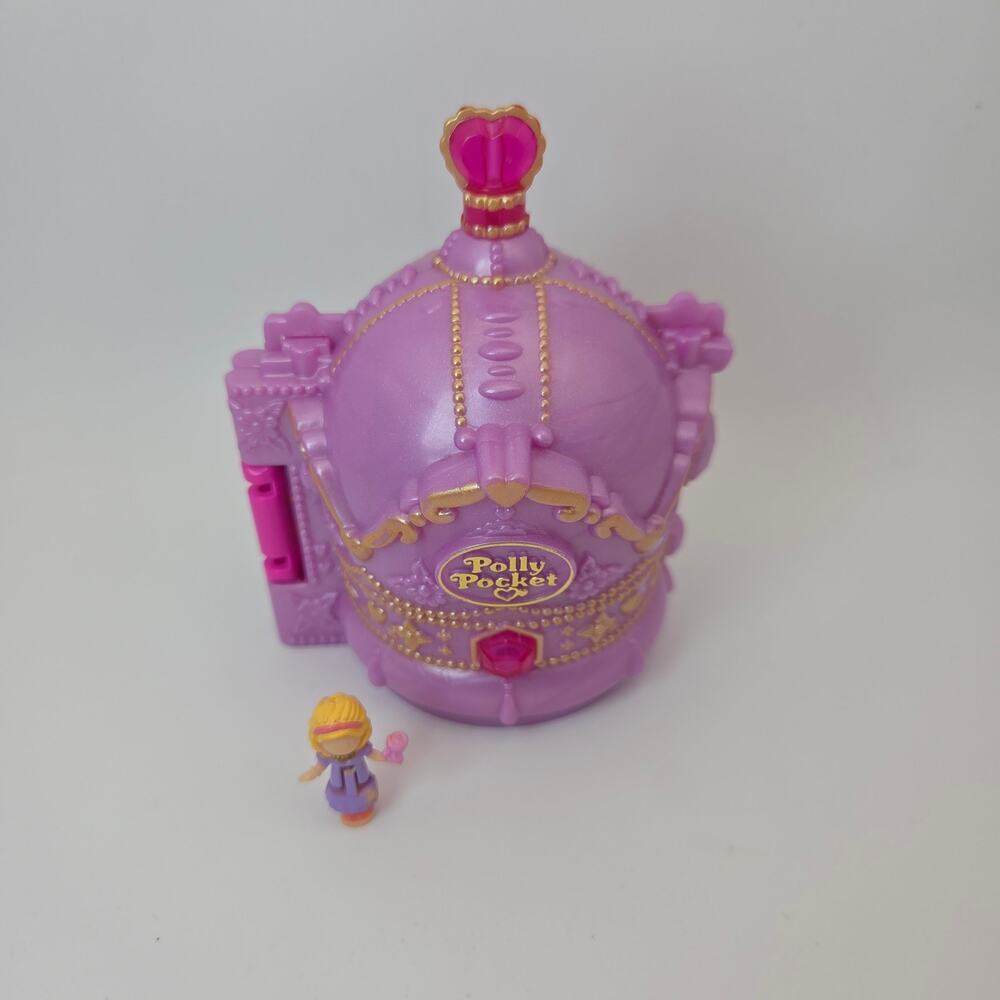 Vintage 1996 Polly Pocket Bluebird Crown Palace Dark Pink Jewel Variation RARE